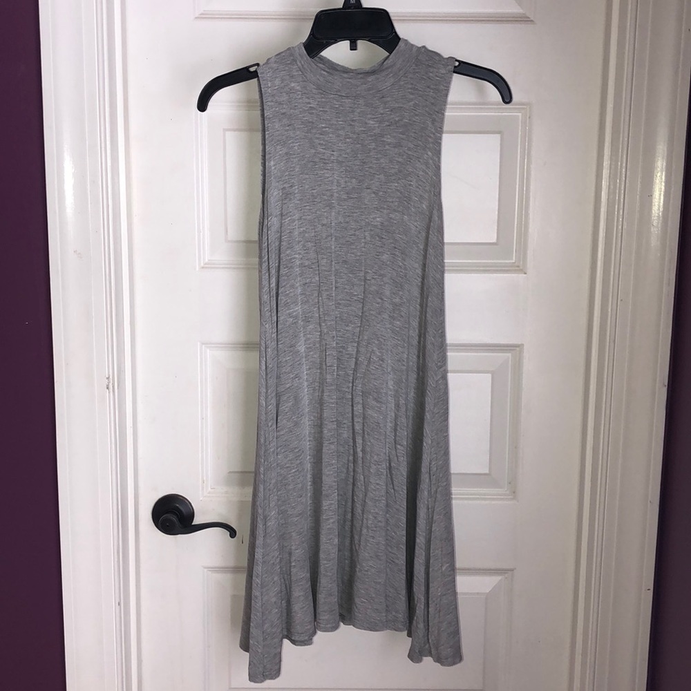 Gray High-Neck Dress